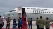 Wapres Ma'ruf Amin tiba di Bandara Mutiara Sis Aljufri Palu dengan menggunakan Pesawat Boeing 737-400, Kamis (6/1/2022)/Ist