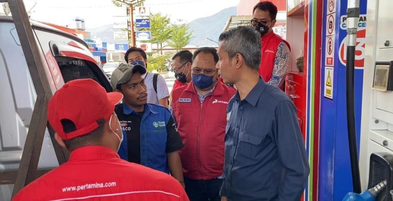 Pertamina sidak SPBU di Kota Palu dalam merespon keluhan masyarakat terkait antrean BBM/Ist