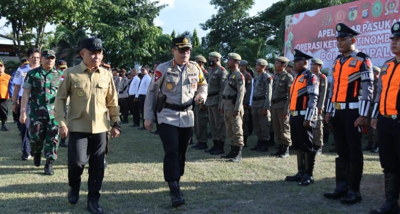 Wali Kota Palu, Hadianto Rasyid memimpin apel gelar pasukan Operasi Ketupat 2023/Ist