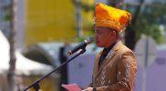 Wali Kota Palu, Hadianto Rasyid mewakili Gubernur Sulawesi Tengah menjadi inspektur upacara pada peringatan HUT ke-45 Kota Palu, Rabu (27/9/2023)/Pemkot Palu