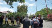 Penyidik Ditreskrimum Polda Sulteng meninjau TKP terkait kasus dugaan penyerobotan tanah di simpang Jalan Towua - Jalan Tangkasi, Kota Palu/Ist