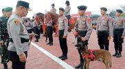 Kapolda Sulteng, Irjen Agus Nugroho memimpin apel gelar pasukan Operasi Mantap Brata di Lapangan Mapolda Sulteng, Selasa (17/10/2023)/hariansulteng