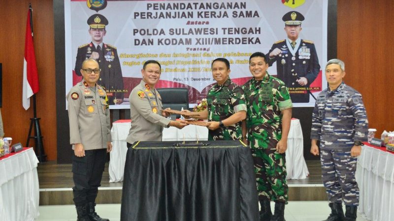 Siap mmankan Pemilu 2024, Polda Sulteng dan Kodam XIII/Merdeka teken kerja sama perkuat sinergitas/Ist