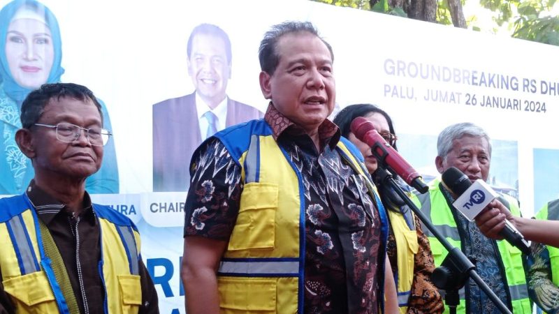 Chairul Tanjung hadiri groundbreaking pembangunan RS CT Arsa khusus duafa di Kota Palu, Jumat (26/1/2024)/hariansulteng
