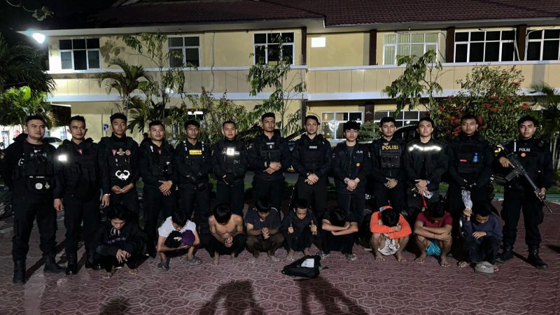 Polisi amankan 9 orang anggota geng motor yang hendak tawuran/Ist