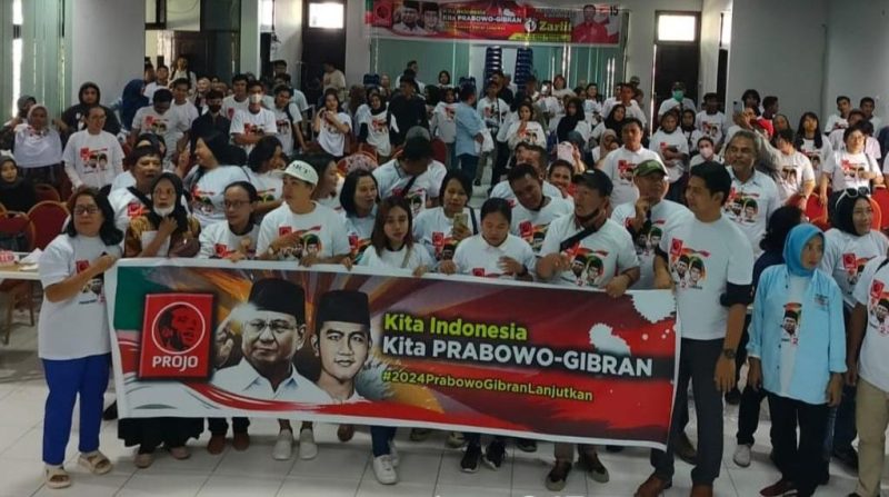 Relawan Projo kelar kampanye maraton di Palu untuk kemenangan Prabowo-Gibran, Sabtu (27/1/2024)/Ist