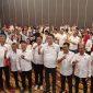 Hadianto Rasyid disoraki 'Sangganipa' saat Kembalikan Formulir Pilwalkot Palu 2024 di Perindo, Minggu (28/4/2024)/hariansulteng