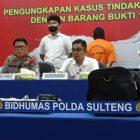 Polda Sulteng menggelar konferensi pers terkait pengungkapan tindak pidana narkotika jenis sabu seberat 15,45 kg, Rabu (15/5/2024)/hariansulteng