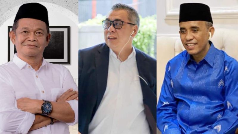 Rusdy Mastura (kiri), Ahmad Ali (tengah) dan Anwar Hafid (kanan)/Ist