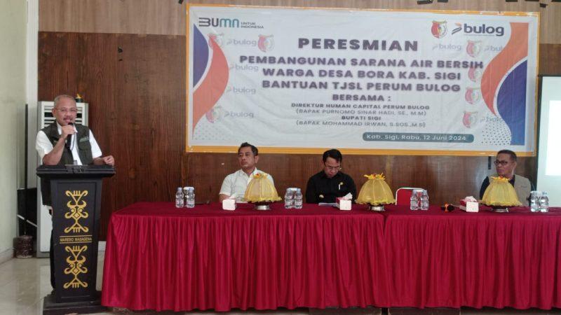 Perum Bulog meresmikan pembangunan sarana pembangunan sarana air bersih di Desa Bora, Kabupaten Sigi, Sulawesi Tengah, Rabu (12/6/2024)/hariansulteng