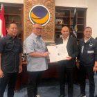 Ahmad Ali menerima rekomendasi B1KWK dari Partai NasDem untuk maju di Pilgub Sulteng 2024/Ist
