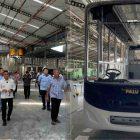 Wali Kota Palu, Hadianto Rasyid didampingi sejumlah pimpinan OPD meninjau langsung progres pengerjaan Bus Trans Palu di Kota Malang, Selasa (16/7/2024)/Ist