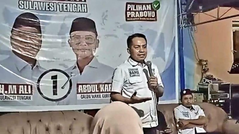 Juru kampanye BerAmal, Dedi Irawan di acara kampanye terbatas yang di Kelurahan Nunu, Kecamatan Tatanga, Kota Palu, Selasa malam (22/10/2024)/Ist