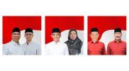Kiri ke kanan (Ahmad Ali-Abdul Karim Aljufri, Anwar Hafid-Reny Lamadjido, Rusdy Mastura-Sulaiman Agusto)/Ist