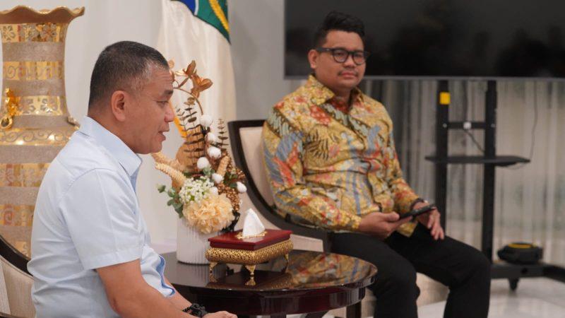 Wali Kota Palu, Hadianto Rasyid menerima kunjungan Wakil Ketua MPR RI, Abcandra Muhammad Akbar Supratman, Rabu (08/01/2025)/Pemkot Palu