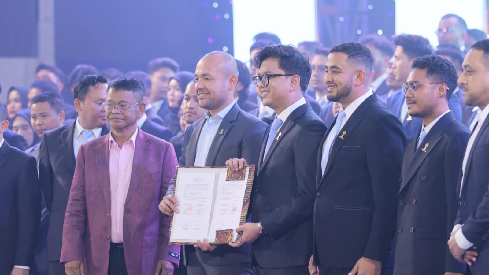 Sebanyak 200 anggota BPD HIPMI Sulteng periode 2025-2028 resmi dilantik, Kamis (13/02/2025)/Ist