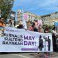 Sejumlah organisasi jurnalis dan media di Kota Palu menggelar aksi peringatan Hari Buruh Internasional atau May Day, Jumat (02/05/2025)/hariansulteng