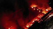 Foto udara kebakaran di Kodim 1307/Poso, Senin malam (26/05/2025)/Ist