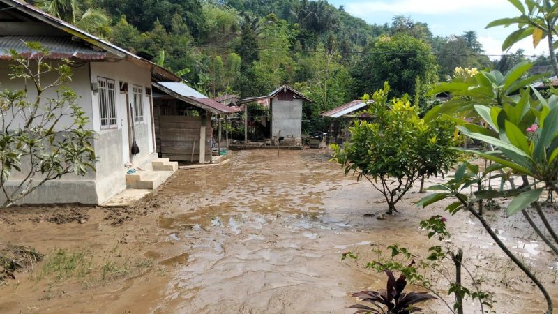 73 KK terdampak banjir di Desa Desa Sausu Pakareme, Kecamatan Sausu, Parigi Moutong, Minggu (8/6/2025). (Sumber: BPBD Sulteng)