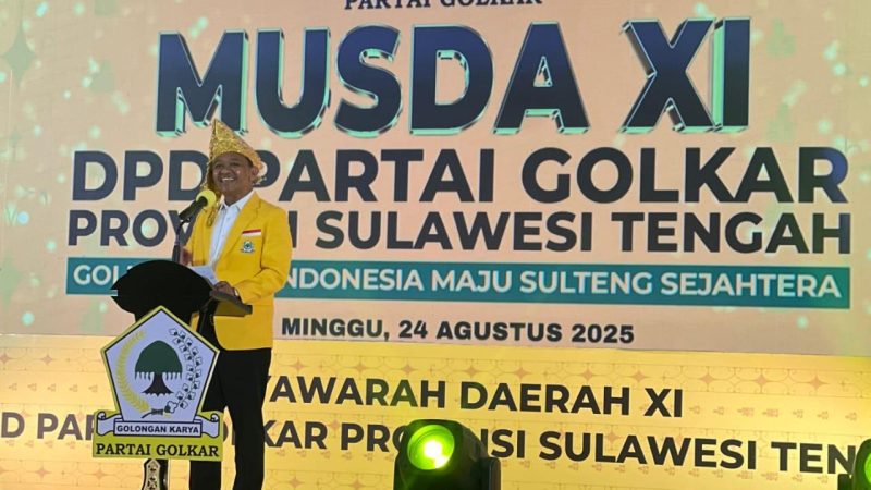 Bahlil Lahadalia membuka acara Musda XI Sulteng, Minggu (24/8/2025). (Foto: Istimewa)