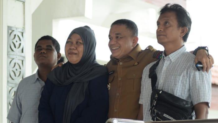 Wali Kota Palu, Hadianto Rasyid menerima kunjungan komunitas Rumah Merah Putih Difabel Berkarya di ruang kerjanya, Selasa (1/7/2025). (Foto: Pemkot Palu)