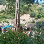 Sejumlah pos beratapkan terpal berdiri di lokasi PETI Poboya. (Foto: Istimewa)