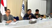 Peradi Palu kepemimpinan Muslim Mamulai menggelar jumpa pers menyikapi pelantikan kepengurusan baru, Kamis (4/6/2026). (Foto: Istimewa)