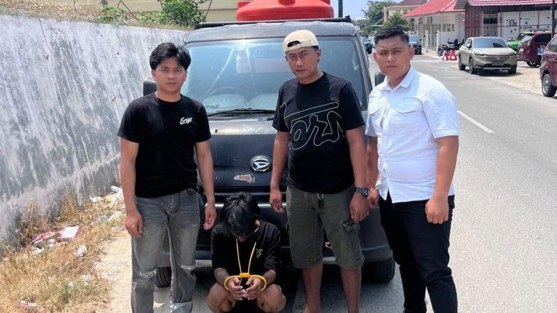 Polisi mengamankan pelaku pencurian di Kota Palu. (Foto: Istimewa)